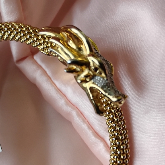 NWT EFFY Gold Tone And Diamond Dragon Bracelet - Picture 6 of 8